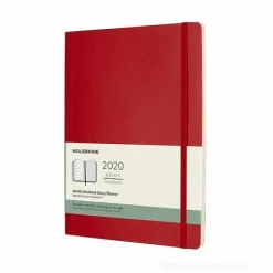 Moleskine 12 mesi - Agenda settimanale rosso - Extra Large copertina morbida 2020