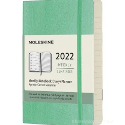 Moleskine 12 mesi - Agenda settimanale verde ghiaccio - Pocket copertina morbida 2022