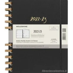Moleskine 12 mesi - Agenda universitaria spiralata Student Life Midnight - XXL copertina rigida 2022-2023