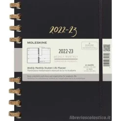 Moleskine 12 mesi - Agenda universitaria spiralata Student Life Midnight - XL copertina rigida 2022-2023