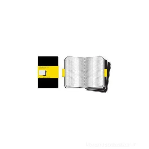 Moleskine pocket. Set 3 quadernetti a quadretti copertina nera