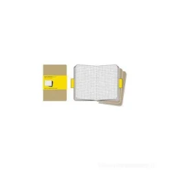 Moleskine pocket. Set 3 quadernetti a quadretti copertina kraft