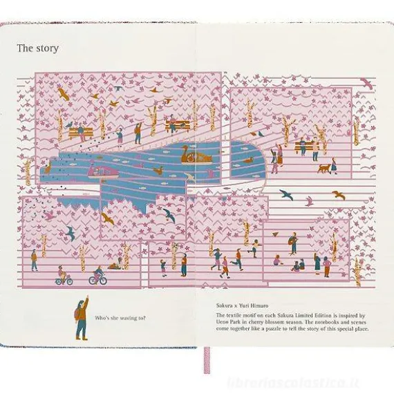 Moleskine - Scatola da collezione Taccuino Limited Edition Sakura a righe - Large copertina rigida