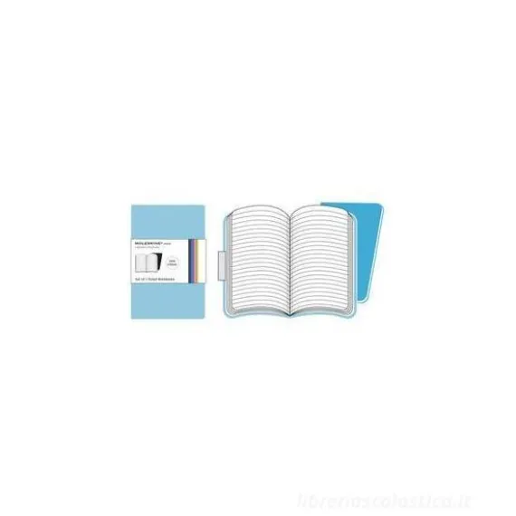Moleskine. Set 2 taccuini Volant a righe copertina azzurra
