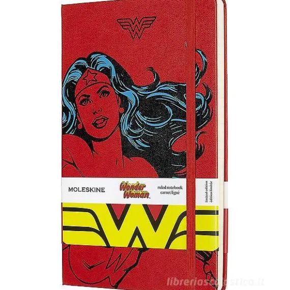 Moleskine - Taccuino a righe Wonder Woman rosso - Large copertina rigida