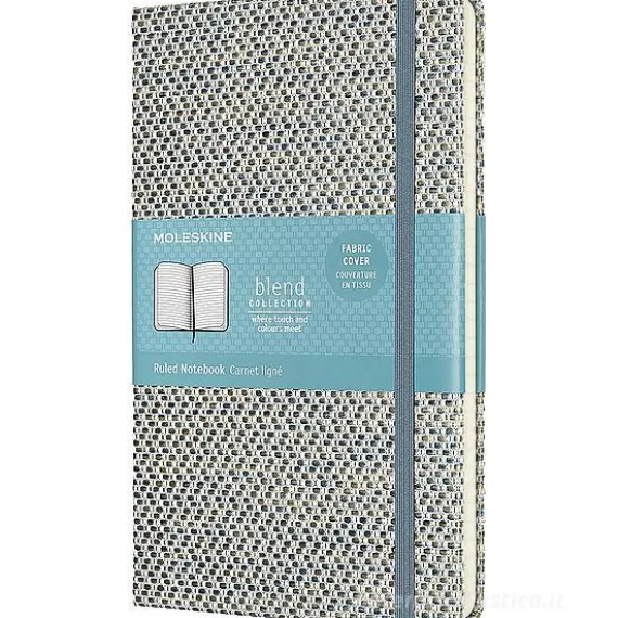 Moleskine - Taccuino Blend Limited Collection a righe blu - Large copertina rigida in tessuto