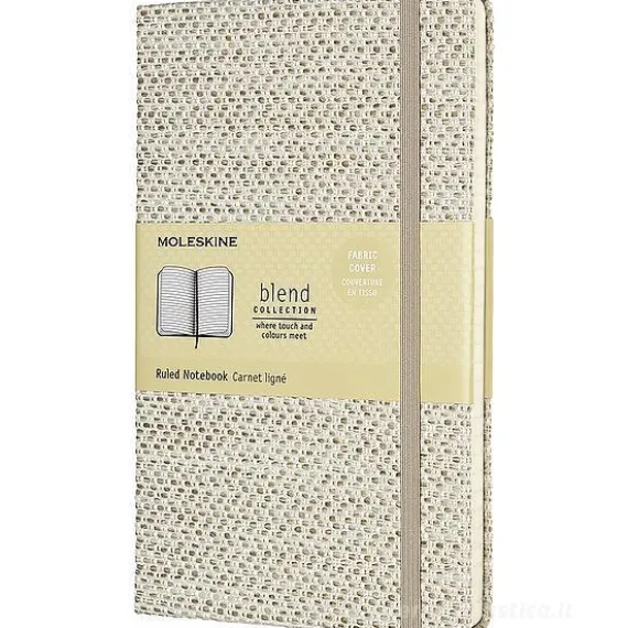 Moleskine - Taccuino Blend Limited Collection a righe beige - Large copertina rigida in tessuto