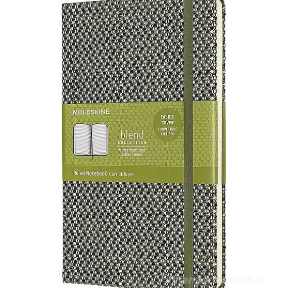 Moleskine - Taccuino Blend Limited Collection a righe verde - Large copertina rigida in tessuto