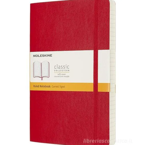 Moleskine - Taccuino Classic a righe rosso scarlatto - Large copertina morbida