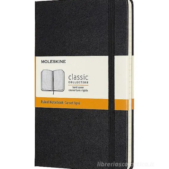 Moleskine - Taccuino Classic a righe nero - Medium copertina rigida
