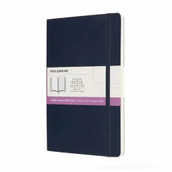 Moleskine - Taccuino Classic pagine bianche e a righe blu zaffiro - Large copertina morbida