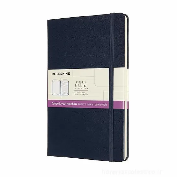 Moleskine - Taccuino Classic pagine bianche e a righe blu zaffiro - Large copertina rigida