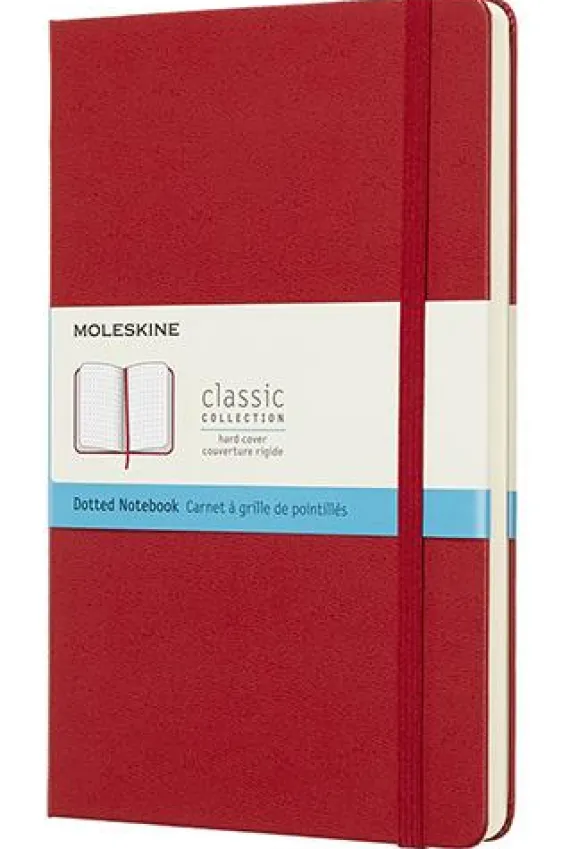 Moleskine taccuino con copertina rigida a puntini large rosso
