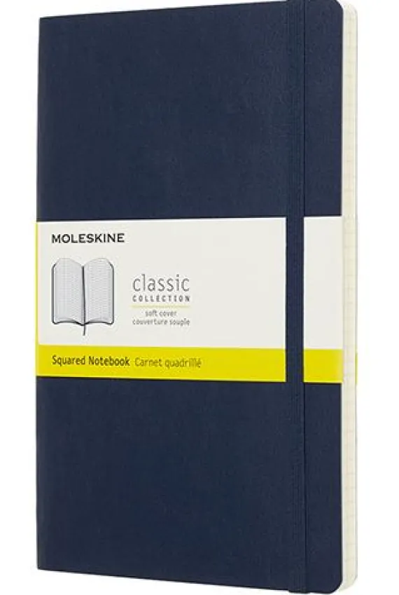 Moleskine taccuino con copertina morbida a quadretti large blu zaffiro