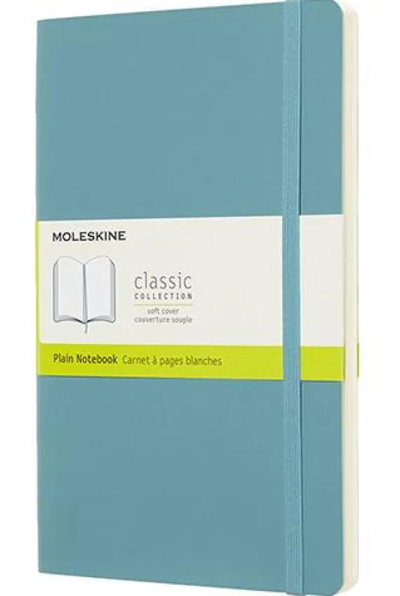 Moleskine taccuino con copertina morbida a pagine bianche large blu reef