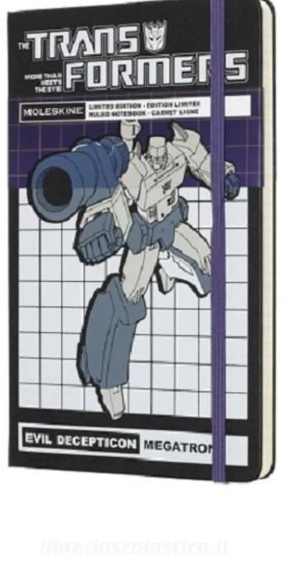 Moleskine taccuino con copertina rigida a righe large. Transformers Megatron. Limited edition.