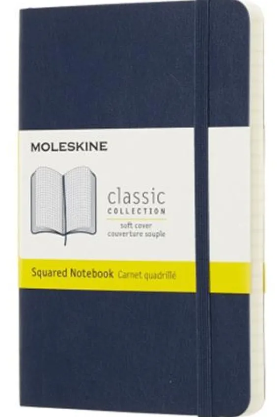 Moleskine taccuino con copertina morbida a quadretti pocket blu zaffiro