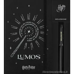 Moleskine - Taccuino Limited Edition Incantesimi Harry Potter Lumos a righe - Large copertina rigida fosforescente con penna roller Kaweo