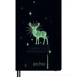 Moleskine - Taccuino Limited Edition Incantesimi Harry Potter Expecto Patronum a righe - Large copertina rigida fosforescente