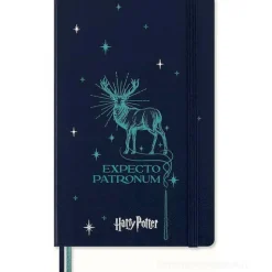 Moleskine - Taccuino Limited Edition Incantesimi Harry Potter Expecto Patronum a righe - Large copertina rigida fosforescente
