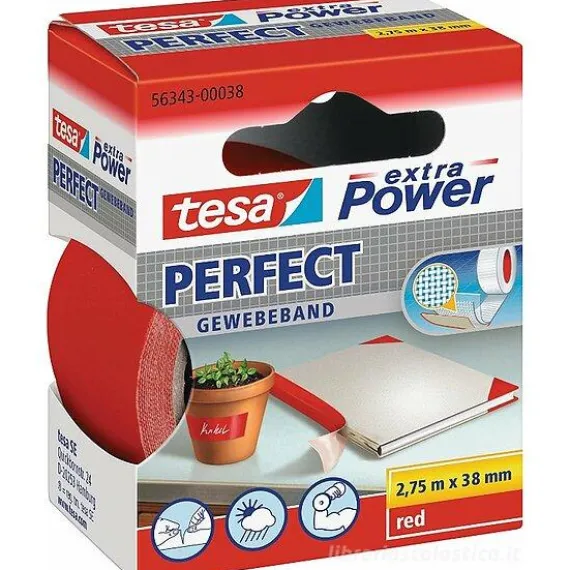 Nastro telato 38 mm x 2,75 metri colore rosso
