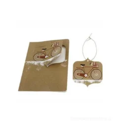 Ornament Note Card. Large. Snowy bicycle