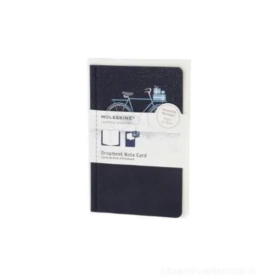 Ornament Note Card. Pocket. Snowy bicycle