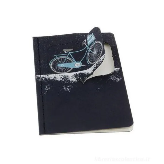 Ornament Note Card. Pocket. Snowy bicycle
