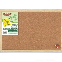 Pannello bifacciale in sughero naturale con cornice in legno 60x40