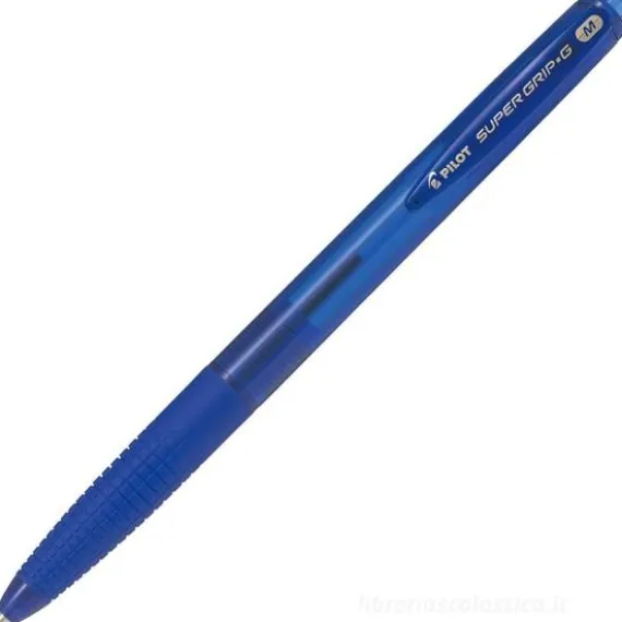 Penna a scatto Super grip g punta media 1mm blu