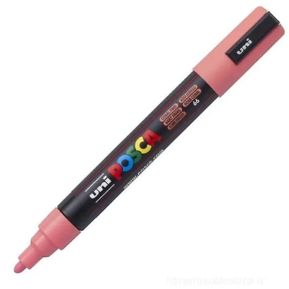 Pennarello indelebile marcatore Uniposca rosa corallo punta media 2,5 mm