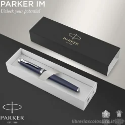 Penna stilografica Parker IM Matte Blue Chrome Trim punta media (1931654)