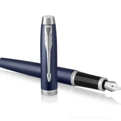 Penna stilografica Parker IM Matte Blue Chrome Trim punta media (1931654)