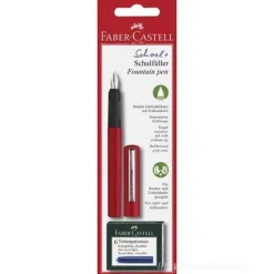 Penna stilografica scolastica con 6 cartucce