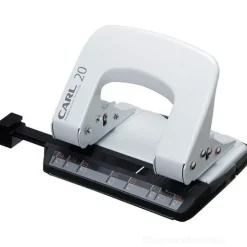 Perforatore da tavolo Carl a doppia leva con serbatoio (colori assortiti)