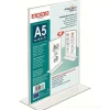 Porta depliant trasparente con base a T formato A5