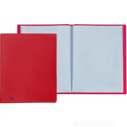 Portalistini con 80 buste trasparenti colore rosso cm 22x30