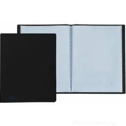 Portalistini con 60 buste trasparenti colore nero cm 22x30