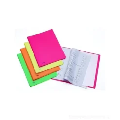 Portalistini Neon a fogli fissi 40 buste A4 finitura liscia (colori assortiti)