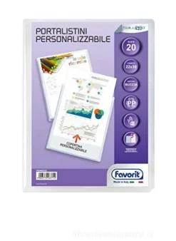Portalistino personalizzabile con 20 buste finitura ruvida cm 22x30