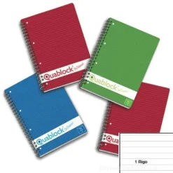 Quaderno blocco spiralato Quablock A4 righe