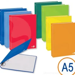Quaderno raccoglitore 4 anelli cm 2,5 formato A5 cm 18x22 Color (colori assortiti)