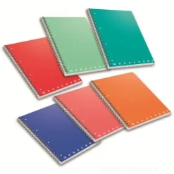 Quaderno spiralato Monocromo formato A5 cm 15x21 70 fogli 80gr quadretti 5mm (colori assortiti)