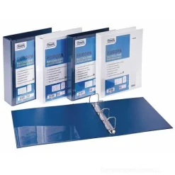 Raccoglitore personalizzabile Europa con 4 anelli tondi 40 mm formato cm 22x30 colore blu