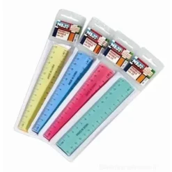 Righello in plastica trasparente cm 15 (colori assortiti)