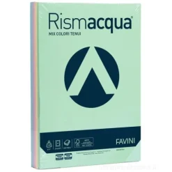 Rismacqua Risma 200 fogli formato A4 140 gr 5 colori tenui assortiti