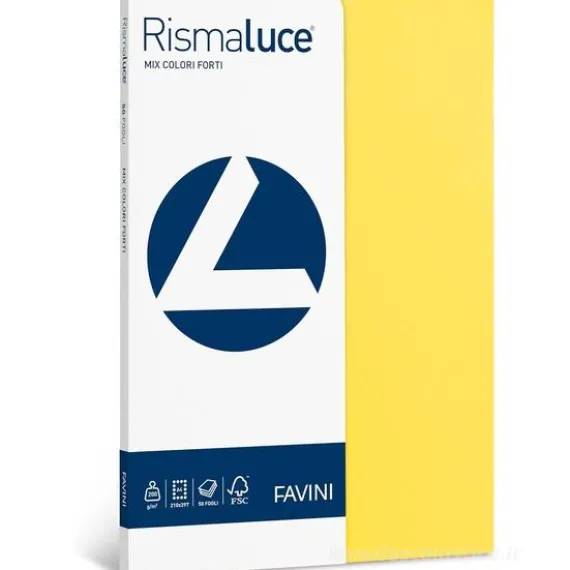 Risma Luce 50 fogli colori assortiti forti formato A4 200 gr