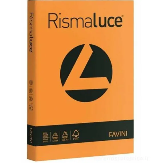 Risma Luce 125 fogli formato A4 200 gr arancio
