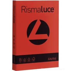 Risma Luce 125 fogli formato A4 200 gr rosso scarlatto