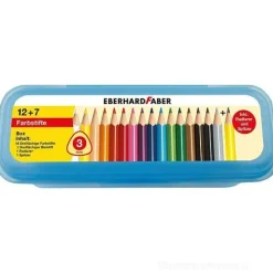 Scatola con 16 matite colorate ergonomiche e accessori